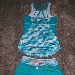 Ivivva girls matching tank top and skirt set